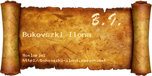 Bukovszki Ilona névjegykártya